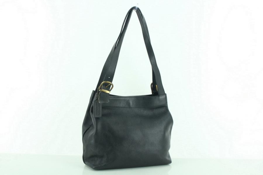 Coach Vintage 101-40 Black Leather Tote Vintage Coach Black Nylon