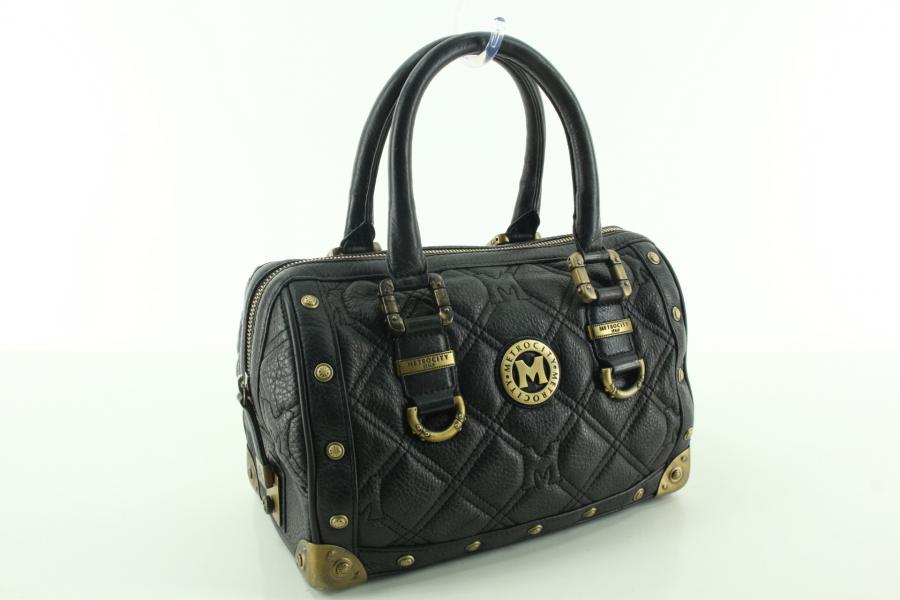 메트로시티 명품 토트백 금장 럭셔리 여성 핸드백 블랙